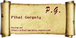 Plhal Gergely névjegykártya